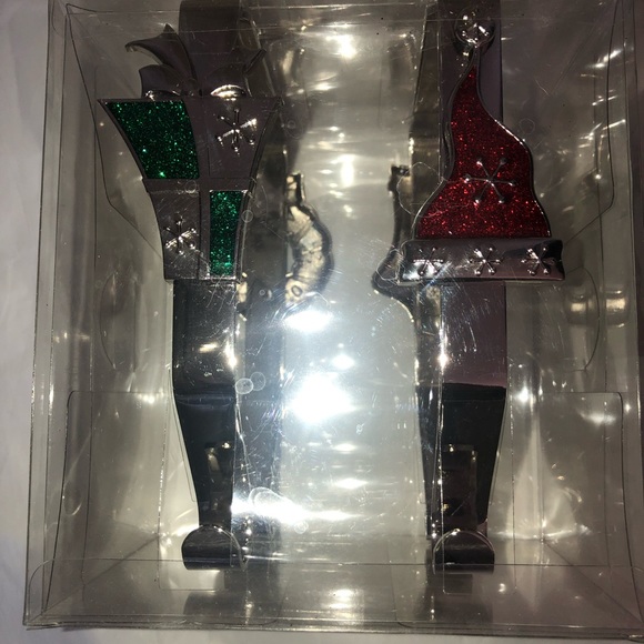 Christmas Stocking Holders New Set of 4 Hobby Lobby Silver and Glitter - Picture 3 of 7